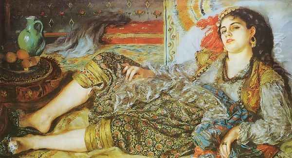 Odalisque Aka An Algerian Woman Oil Painting by Pierre Auguste Renoir