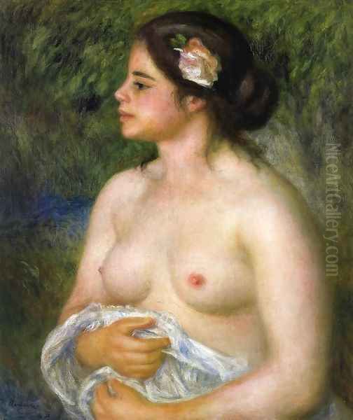 Gabrielle With A Rose Aka The Sicilian Woman Oil Painting by Pierre Auguste Renoir