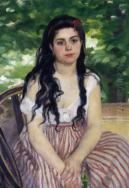 The Gypsy Girl Aka Summer Oil Painting by Pierre Auguste Renoir