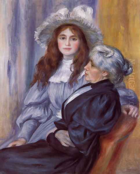 Berthe Morisot and Her Daughter Julie Manet Oil Painting by Pierre Auguste Renoir