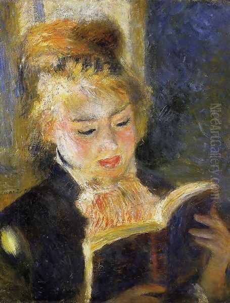 The Reader Aka Young Woman Reading A Book Oil Painting by Pierre Auguste Renoir