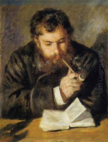 Claude Monet Aka The Reader Oil Painting by Pierre Auguste Renoir