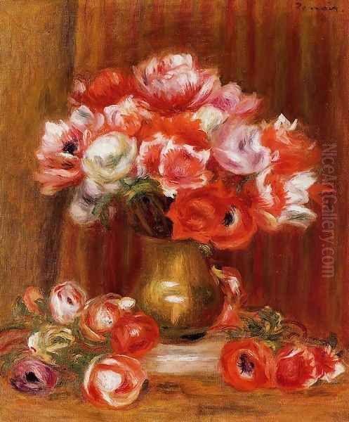 Anemones3 Oil Painting by Pierre Auguste Renoir