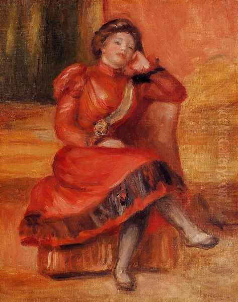 Spanish Dancer In A Red Dress Oil Painting by Pierre Auguste Renoir