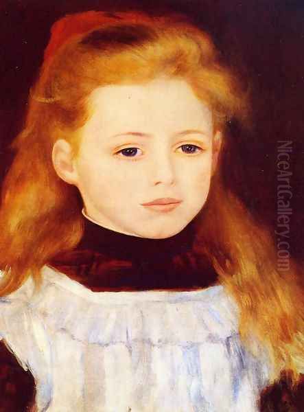 Little Girl In A White Apron Aka Portrait Of Lucie Berard Oil Painting by Pierre Auguste Renoir