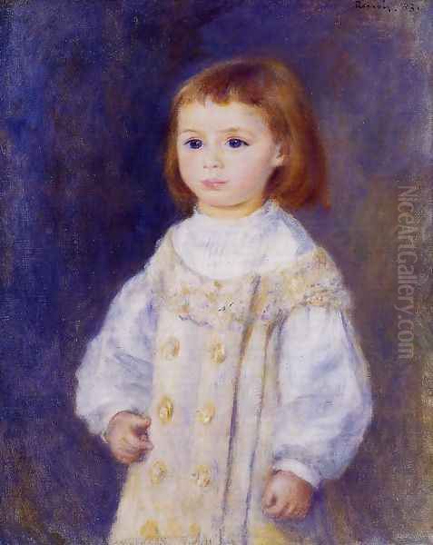 Child In A White Dress Aka Lucie Berard Oil Painting by Pierre Auguste Renoir