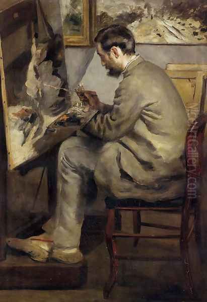 Frederic Bazille Painting The Heron Oil Painting by Pierre Auguste Renoir