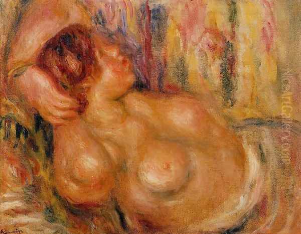 Femme A La Poitrine Nue Endormie Oil Painting by Pierre Auguste Renoir