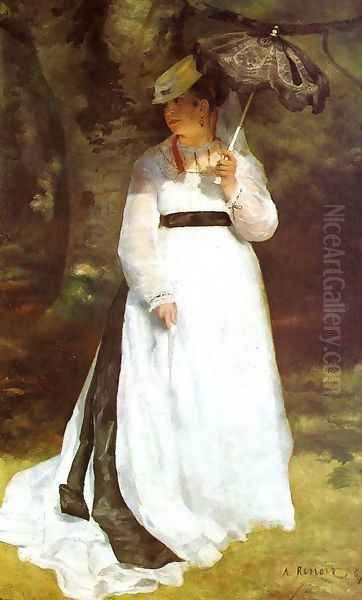 Portrait Of Lise With Umbrella Oil Painting by Pierre Auguste Renoir