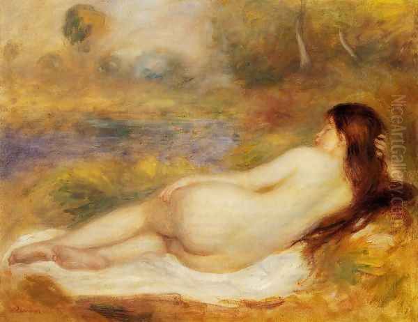 Nude Reclining On The Grass Oil Painting by Pierre Auguste Renoir