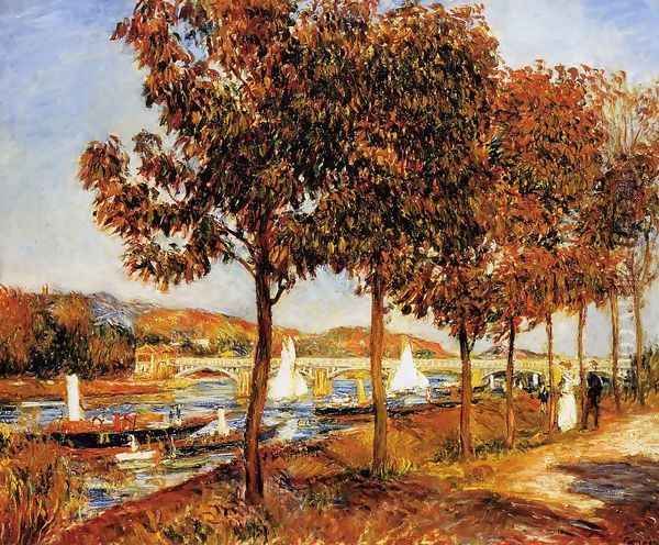 The Bridge At Argenteuil In Autumn Oil Painting by Pierre Auguste Renoir