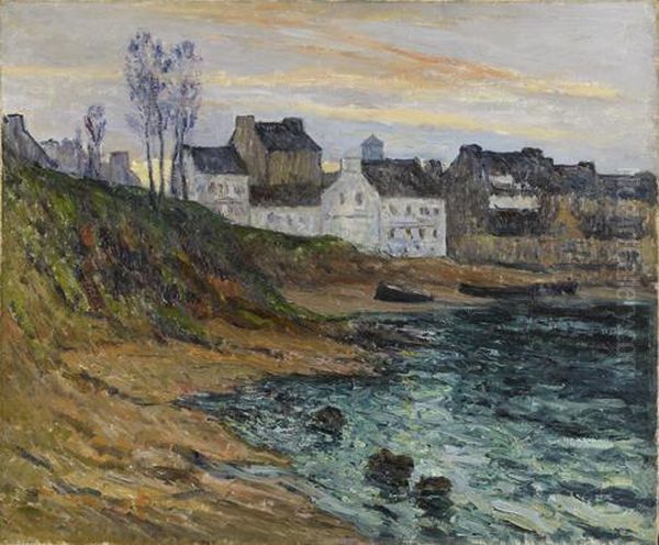 Crepuscule D'hiver A Douarnenez Oil Painting by Maxime Maufra