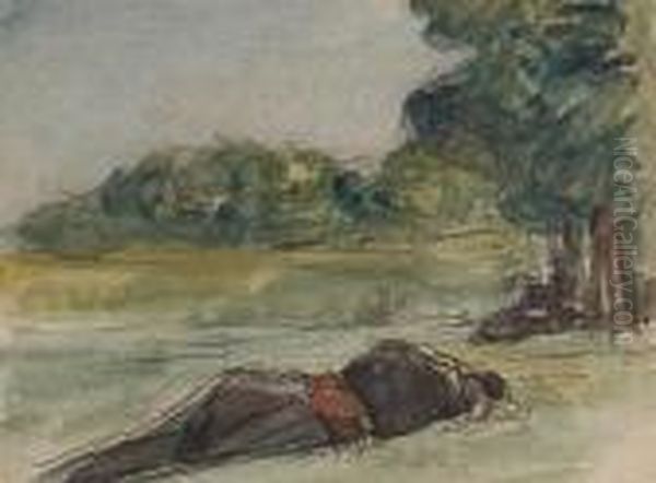 Reclining Figure Oil Painting by Maxime Maufra