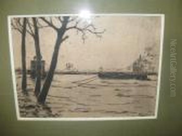 Inondations A Paris Oil Painting by Maxime Maufra