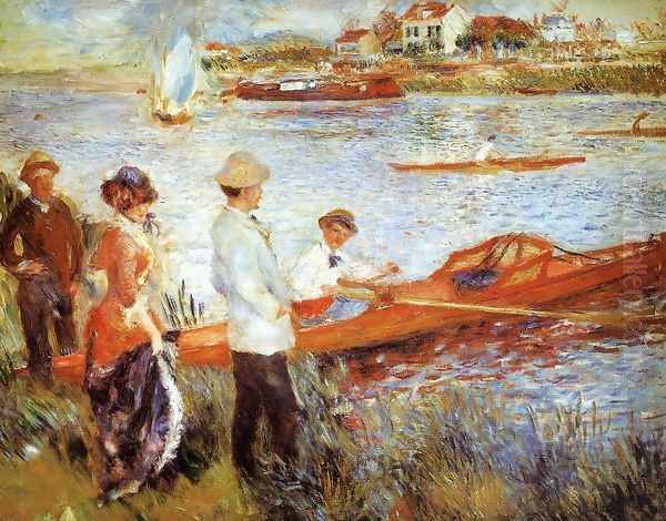 Oarsmen At Chatou Oil Painting by Pierre Auguste Renoir