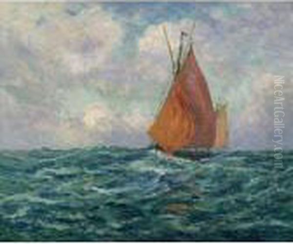 Thonier En Mer Oil Painting by Maxime Maufra