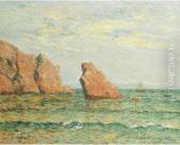 La Roche Isolee A Morgat Oil Painting by Maxime Maufra