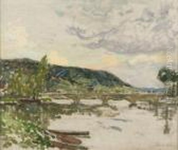 Paysage Au Pont Oil Painting by Maxime Maufra