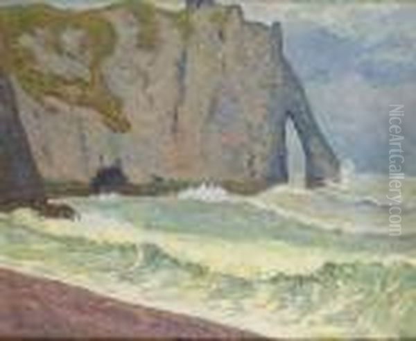 Falaise A Etretat Oil Painting by Maxime Maufra