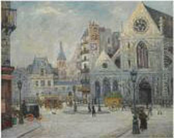 L'eglise De Saint Nicolas Des Champs, Rue Saint Martin, Paris Oil Painting by Maxime Maufra