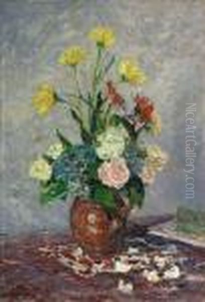 Fleurs Divers Dans Un Pot Oil Painting by Maxime Maufra