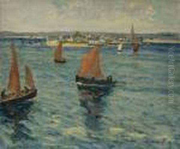 Devant L'ile Tudy Oil Painting by Maxime Maufra