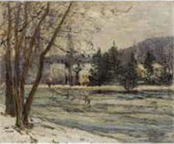 La Glace Etang Avray Oil Painting by Maxime Maufra