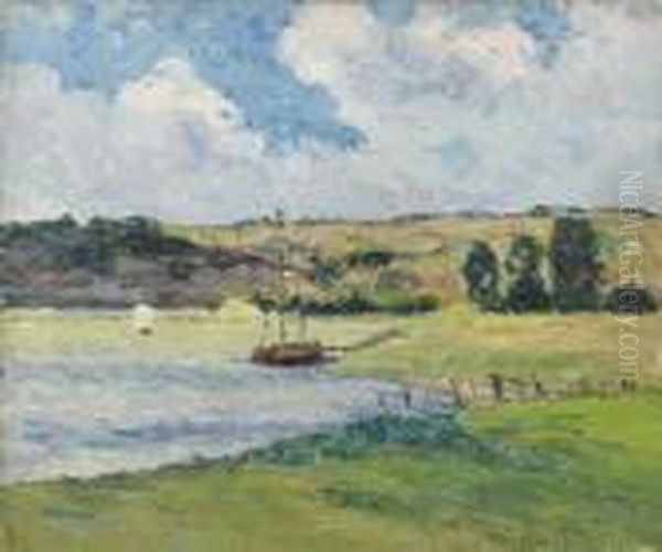 Le Chaland Par Temps De Vent A Oudon Oil Painting by Maxime Maufra