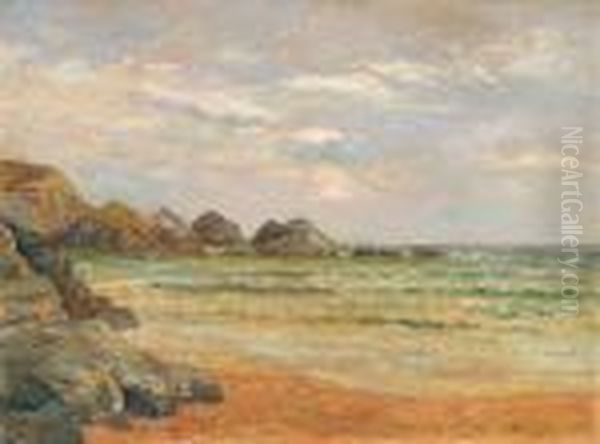 Rochers En Bords De Mer Oil Painting by Maxime Maufra