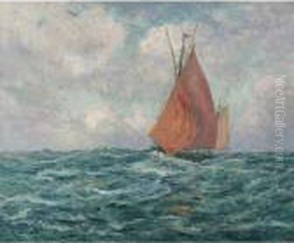 Thonier En Mer Oil Painting by Maxime Maufra