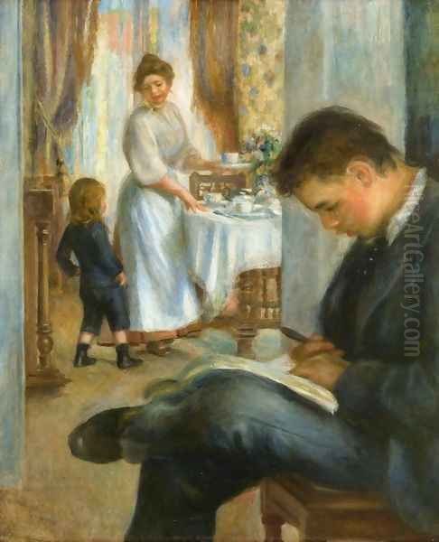 Breakfast At Berneval Oil Painting by Pierre Auguste Renoir