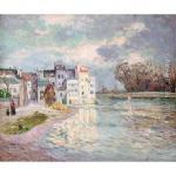 La Marne A Lagny, Temps D'inondation Oil Painting by Maxime Maufra