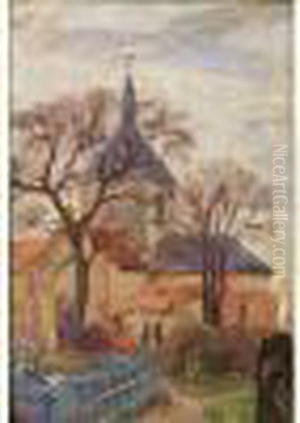 La Place De L'eglise Oil Painting by Maxime Maufra