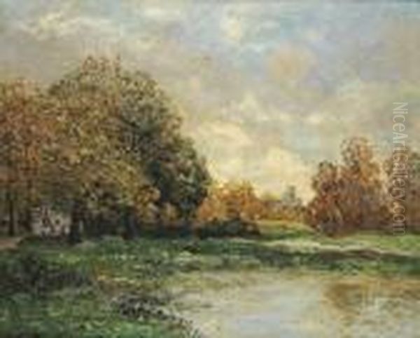 La Ferme Pres De L'etang (morbihan) Oil Painting by Maxime Maufra