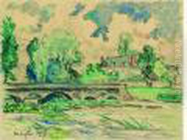 Le Pont Sur La Riviere Oil Painting by Maxime Maufra