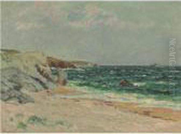 Plage De Port Blanc, Presqu'ile De Guiberon Oil Painting by Maxime Maufra