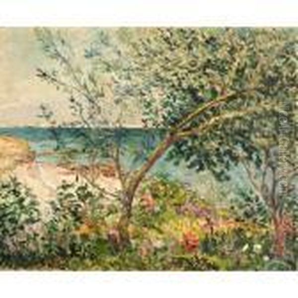 Jardin De Monsieur Maufra Sur La Mer Oil Painting by Maxime Maufra