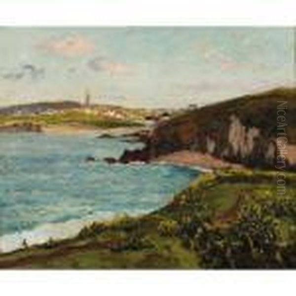 Paysage Aux Environs De Douarnenez, Brittany Oil Painting by Maxime Maufra