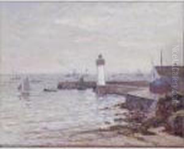 La Jetee Du Port Haliguen, Pres Qu'ile De Quiberon Oil Painting by Maxime Maufra