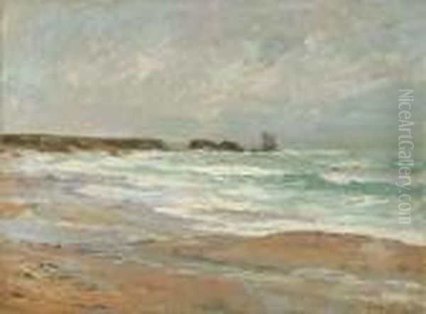 La Plage De La Govelle A Batz Sur La Mer Oil Painting by Maxime Maufra