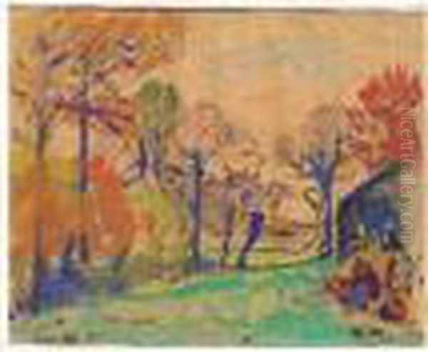 Paysage, Automne A Rosporden, Bretagne Oil Painting by Maxime Maufra