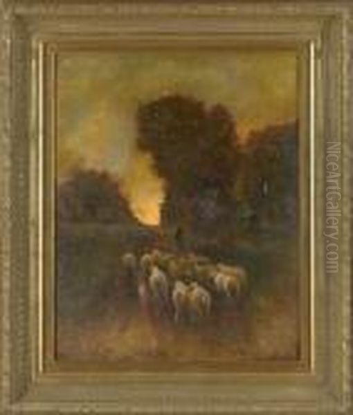 Twilight Oil Painting by Anton Mauve