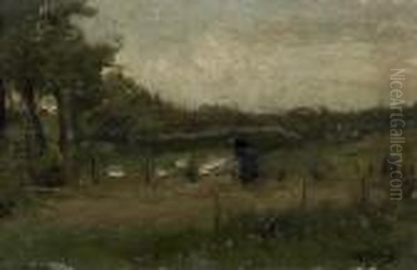 The Bleechfield Oil Painting by Anton Mauve