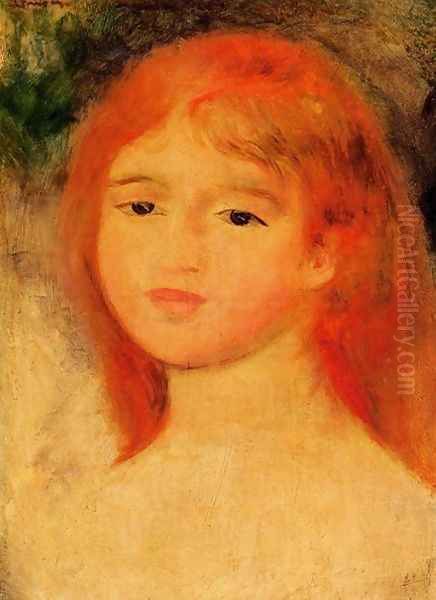 Girl With Auburn Hair Oil Painting by Pierre Auguste Renoir