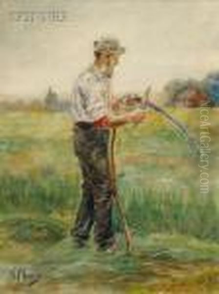 Laborer In Field Oil Painting by Anton Mauve