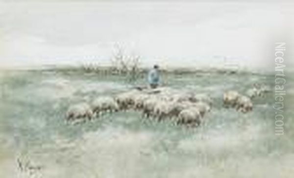 Changing Pastures Oil Painting by Anton Mauve