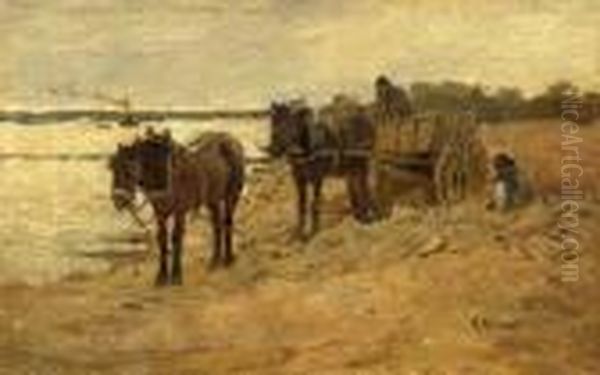 Resting On The River Bank Oil Painting by Anton Mauve