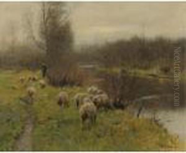 In The Pasture Oil Painting by Anton Mauve