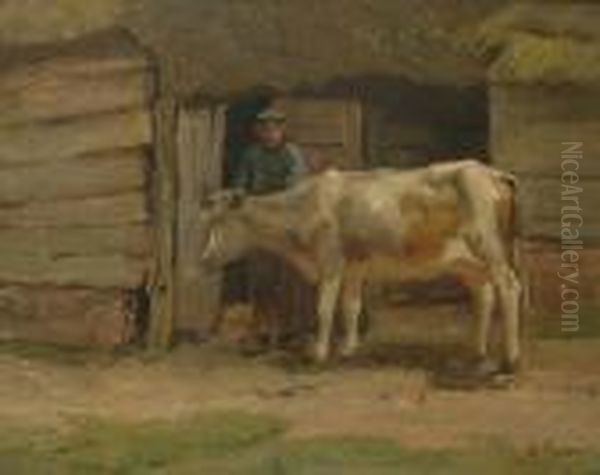 The Cowshed Oil Painting by Anton Mauve