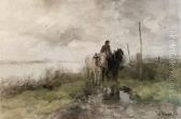 The Country Road Oil Painting by Anton Mauve